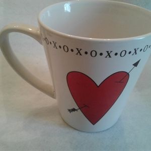 Valentine Day Coffee Cup Valentine's Heart Coffee Cup 12 Ounces New white/red...